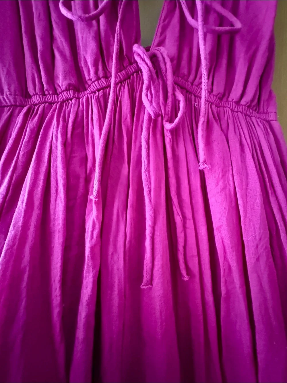 Abercrombie & Fitch Pink Maxi Dress SP 100% Cotton Tie Front Sleeveless
